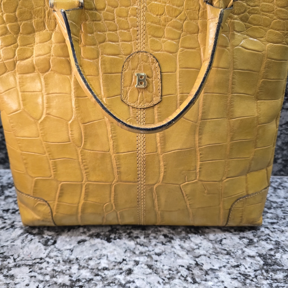 Vintage Bally Crocodile-embossed Leather Bag